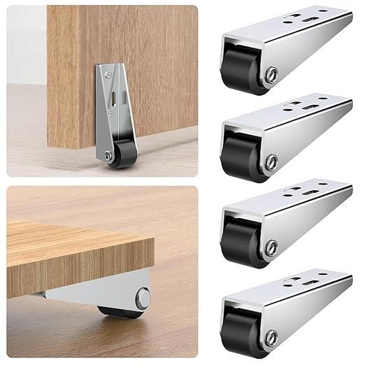 4 Pcs Small Caster Wheels Heavy Duty Metal Side Mount