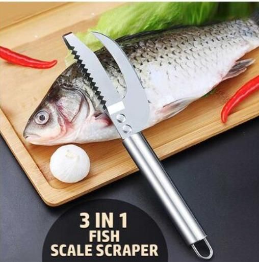 Three In One Fish Scaler Scraper Stainless Steel Tool