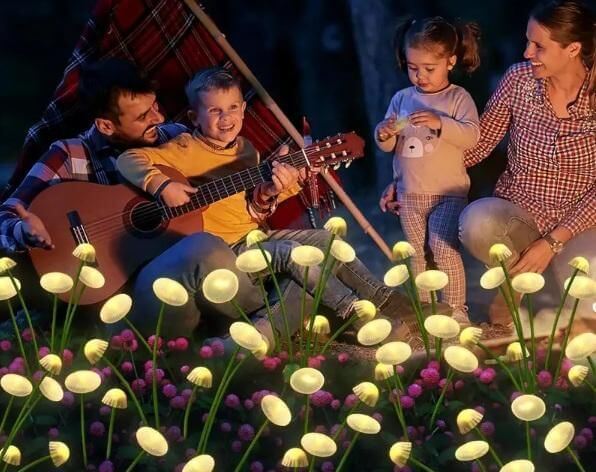 Solar Jellyfish Mushroom Lights for Garden, Outdoor Ground-Plug Lawn Pathway LEDs