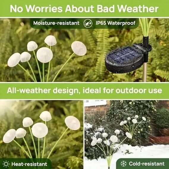 Solar Jellyfish Mushroom Lights for Garden, Outdoor Ground-Plug Lawn Pathway LEDs