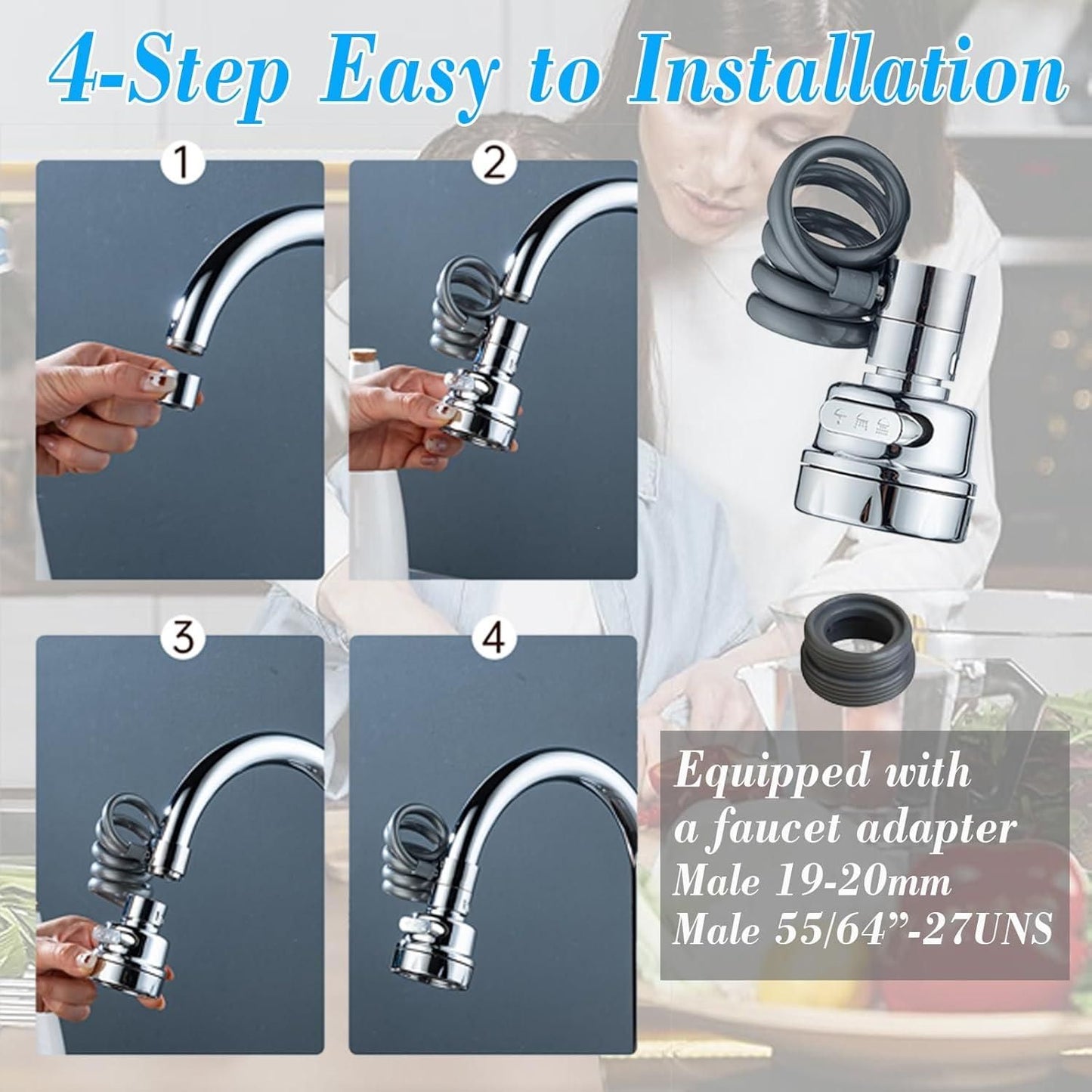 ABS Sink Sprayer Attachment for Faucet Silver Finish