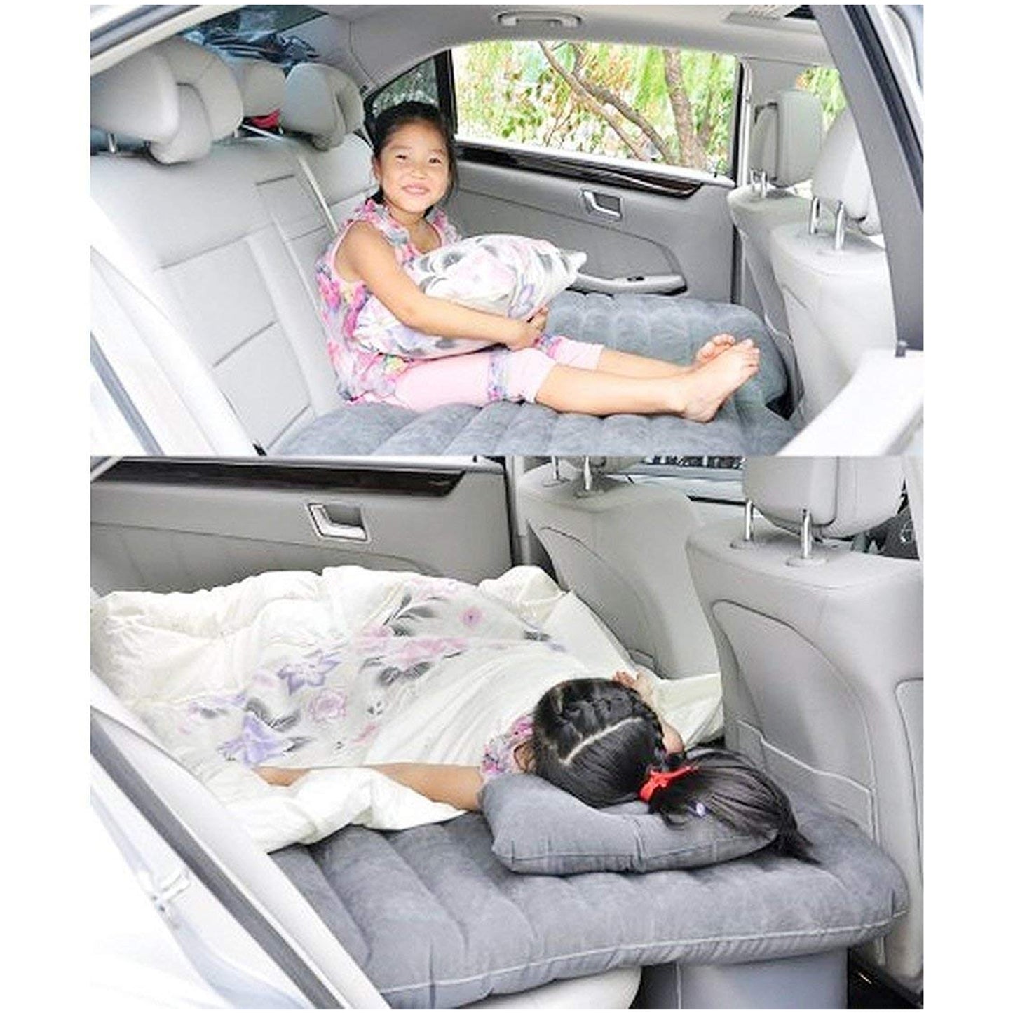 Car Back Seat Inflatable Bed with 2 Pillows + Portable Air Pump