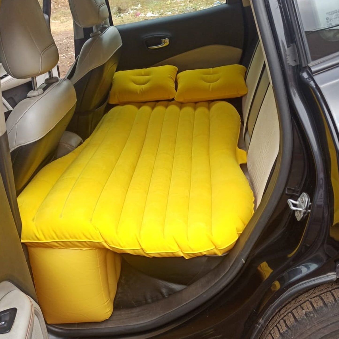 Car Back Seat Inflatable Bed with 2 Pillows + Portable Air Pump