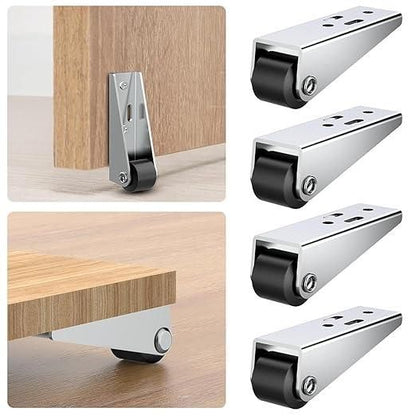 4 Pcs Small Caster Wheels Heavy Duty Metal Side Mount