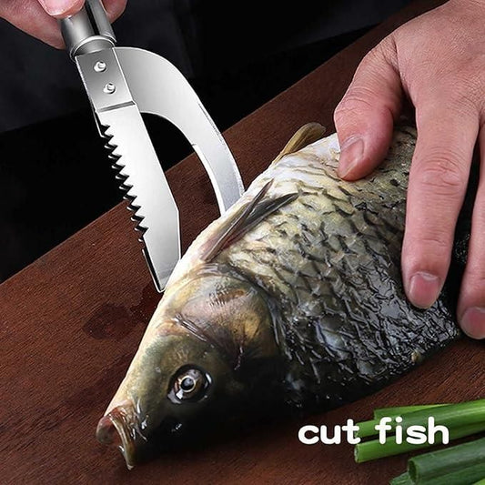 Three In One Fish Scaler Scraper Stainless Steel Tool