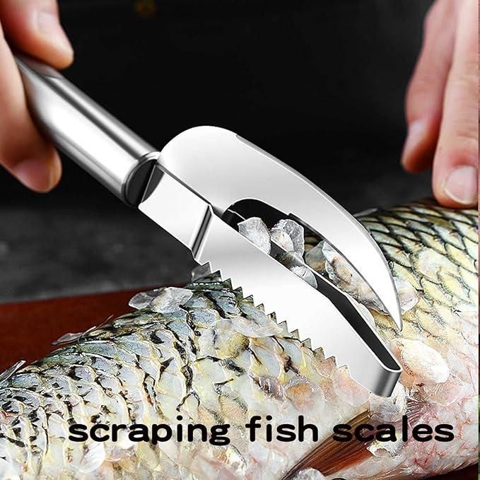 Three In One Fish Scaler Scraper Stainless Steel Tool