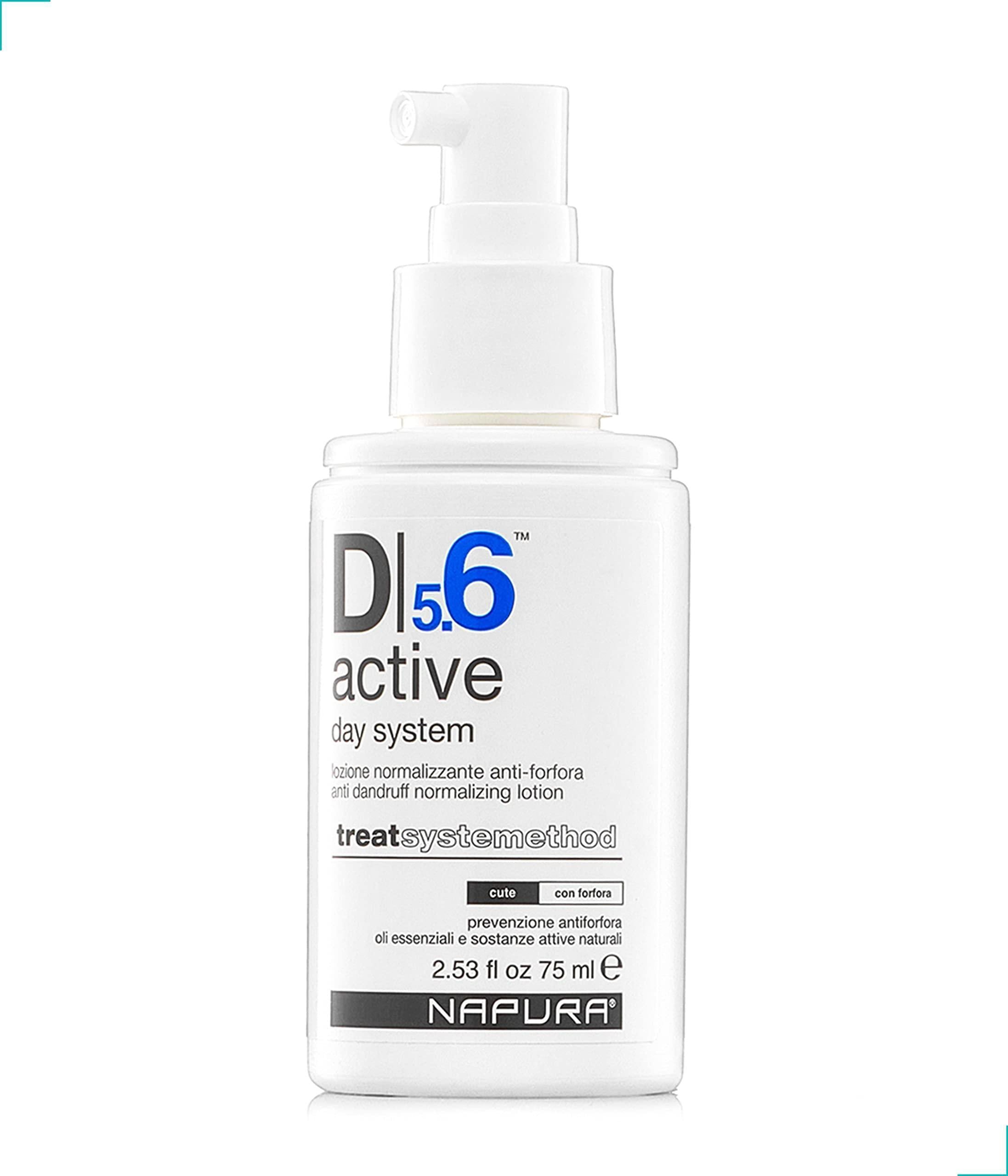 D5.6 Professional anti Dandruff Treatment with Tea Tree Oil Salicylic Acid and Zinc (2.53 Fl Oz) Natural Itchy Scalp Lotion Relief for Women and Men